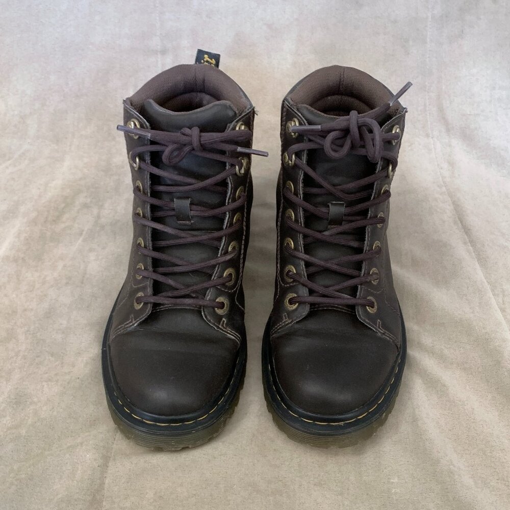 Dr. Martens Sz 8 Womens Faora Brown Leather Lace-Up Hiking Ankle Boots